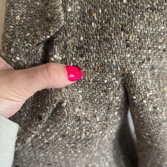 Chanel Vintage Taupe Wool Blend Tweed Jacket SZ FR 38 - Picture 9 of 14